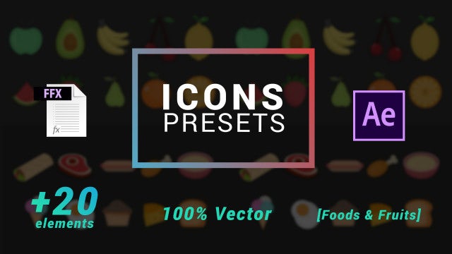 Photo of Icons Presets – Fruits And Foods – MotionArray 203628