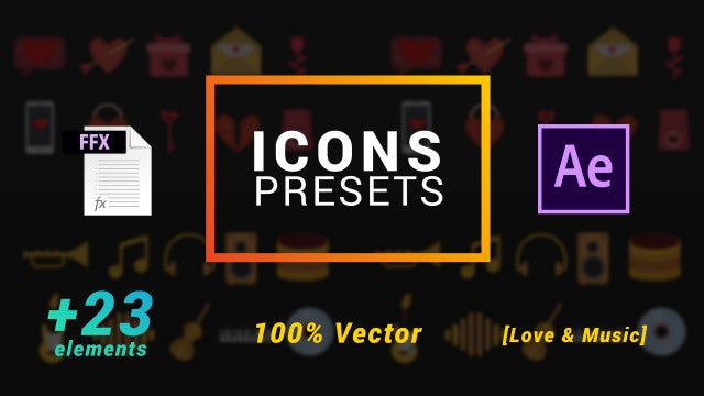 Photo of Icons Presets – Love And Music – MotionArray 203625