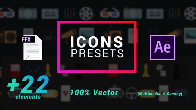 Photo of Icons Presets- Multimedia And Gaming – MotionArray 208751