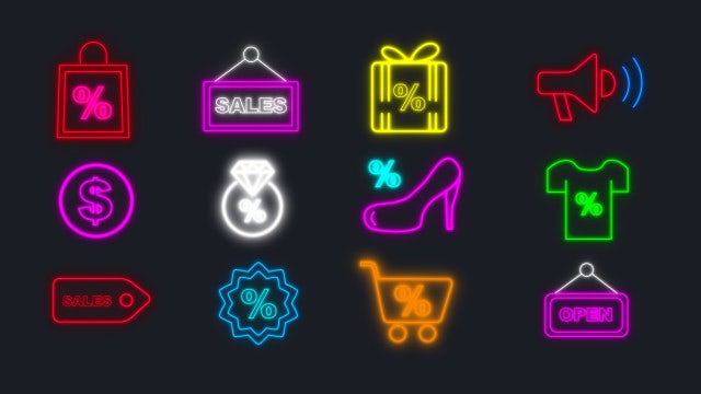 Photo of Black Friday Neon Icons – MotionArray 1060382