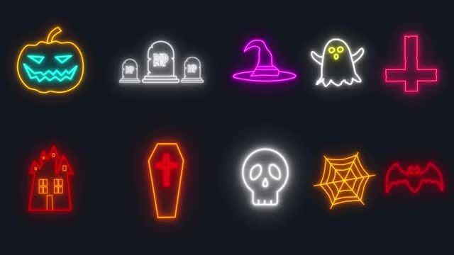 Photo of Halloween Neon Icons – MotionArray 1056844