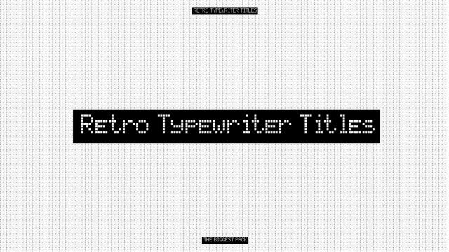 Photo of Retro Typewriter Titles – MotionArray 1085901