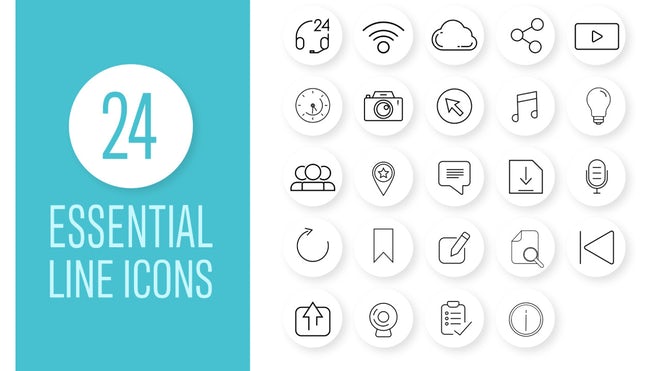Photo of Essential Line Icons Pack – MotionArray 1183919