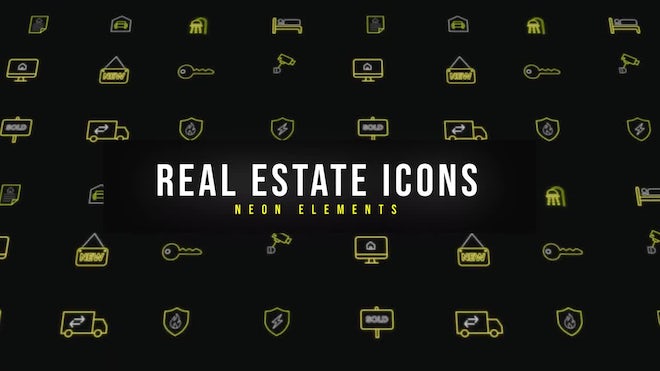 Photo of Real Estate Neon Icons – Motionarray 1227413