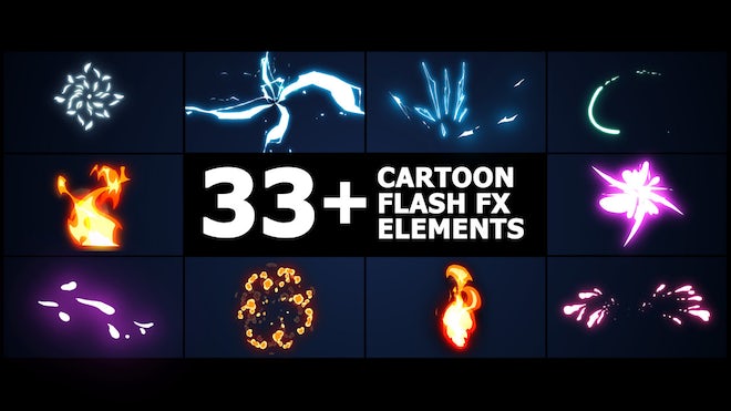 Photo of Cartoon Flash FX Elements Pack – Motionarray 1180913