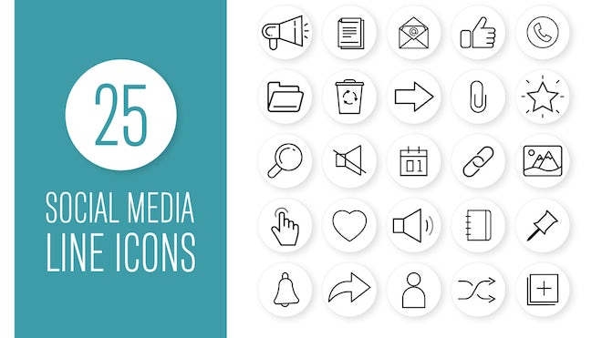 Photo of Social Media Line Icons Pack – Motionarray 1167494