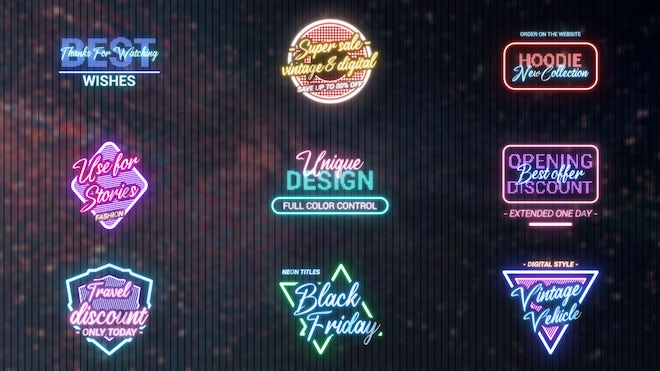 Photo of Black Friday Neon Titles – Motionarray 1202491