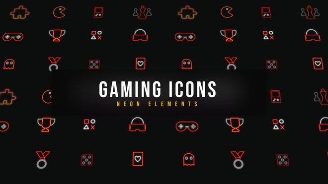 Photo of Gaming Neon Icons – Motionarray 1337726