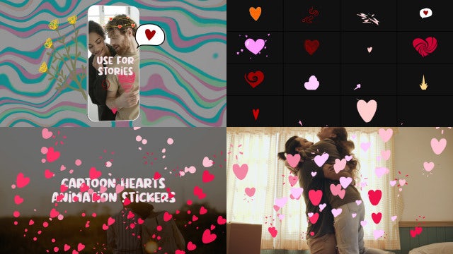 Photo of Cartoon Hearts Animation Stickers – Motionarray 1373971