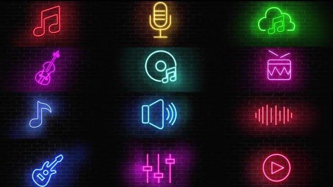 Photo of Music Neon Signs Pack – Motionarray 1207490