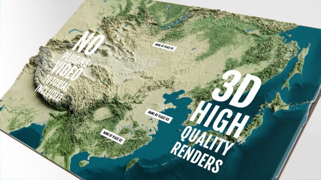 Photo of 3D Physical Map – East Asia – Motionarray 1559840