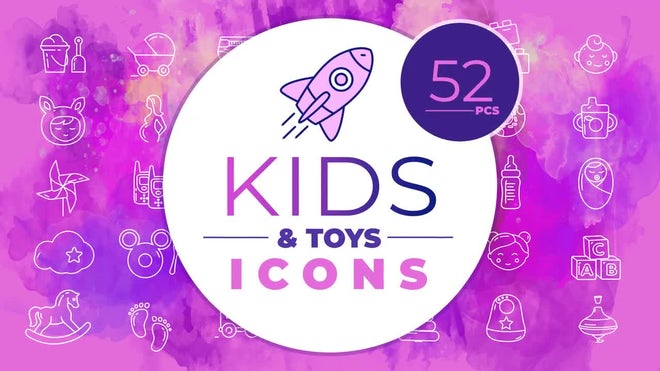 Photo of Kids And Toys Icons – Motionarray 1236983