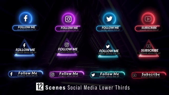 Photo of Neon Social Lower Thirds – Motionarray 1570545