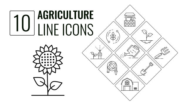 Photo of Agriculture Line Icons Pack – Motionarray 1700421