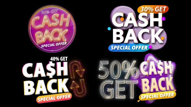 Photo of Animated Cash Back Banners – Motionarray 1763694