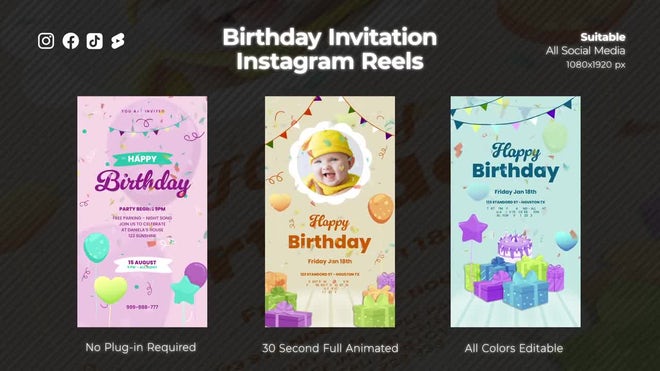 Photo of Birthday Invitation Social Reels – Motionarray 1776912