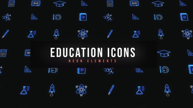 Photo of Education Neon Icons – Motionarray 1756464