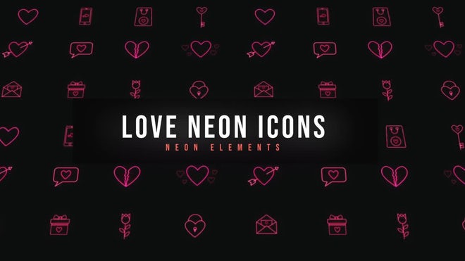 Photo of Love Neon Icons – Motionarray 1756470