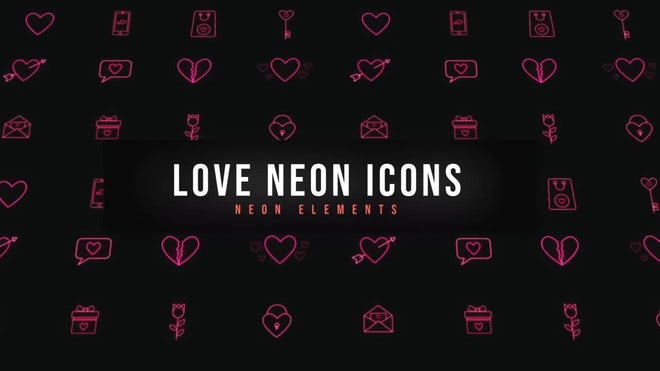 Photo of Love Neon Icons – Motionarray 1758958