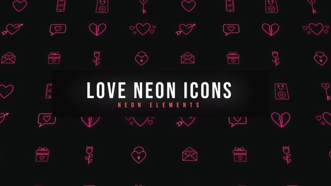 Photo of Love Neon Icons – Motionarray 1761090