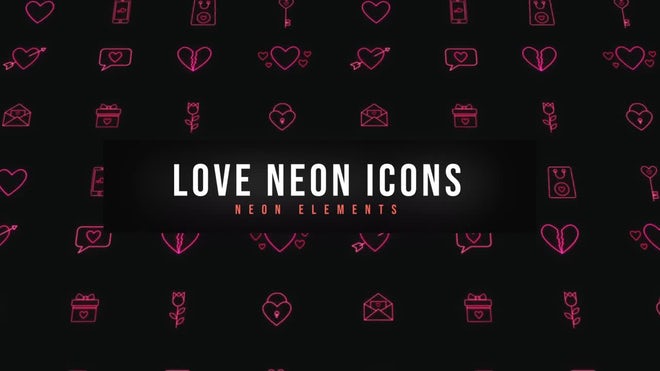 Photo of Love Neon Icons – Motionarray 1783654