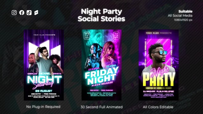 Photo of Night Party Social Stories – Motionarray 1778837