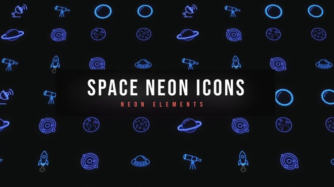 Photo of Space Neon Icons – Motionarray 1758963