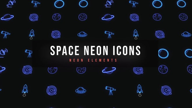 Photo of Space Neon Icons – Motionarray 1761361