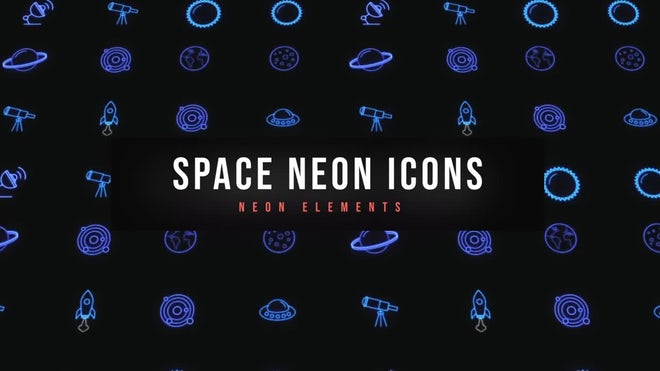 Photo of Space Neon Icons – Motionarray 1783667