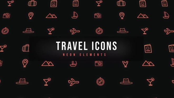 Photo of Travel Neon Icons – Motionarray 1756475