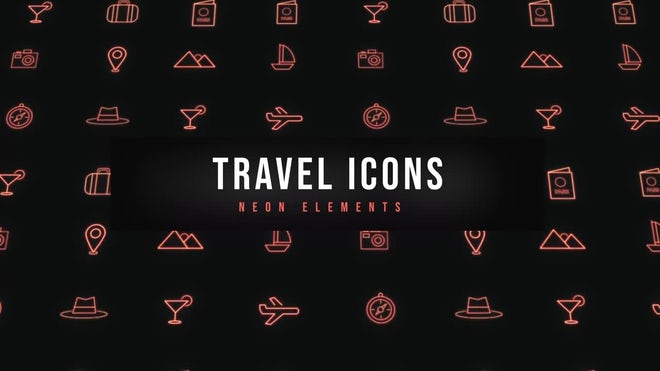 Photo of Travel Neon Icons – Motionarray 1761133