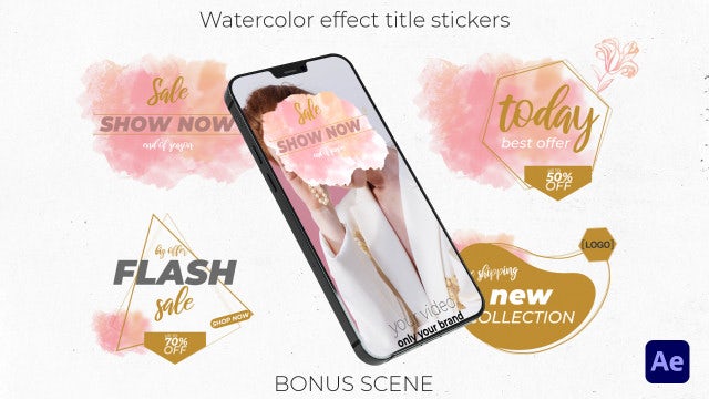 Photo of Watercolor Effect Title Stickers, Labels – Motionarray 1747054