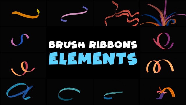 Photo of Brush Ribbons Elements – Motionarray 1863076