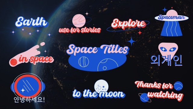 Photo of Space Sticker Titles – Motionarray 1810947