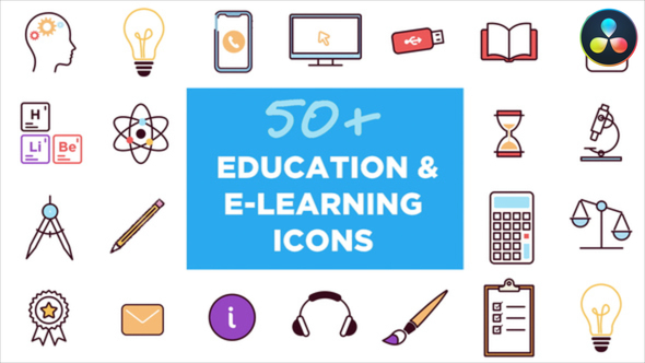 Photo of Animated Icons for Education and E-learning for DaVinci Resolve – Videohive 50808920
