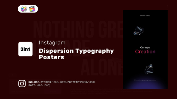 Photo of Instagram Dispersion Typography Posters for Apple Motion and FCPX – Videohive 50706956
