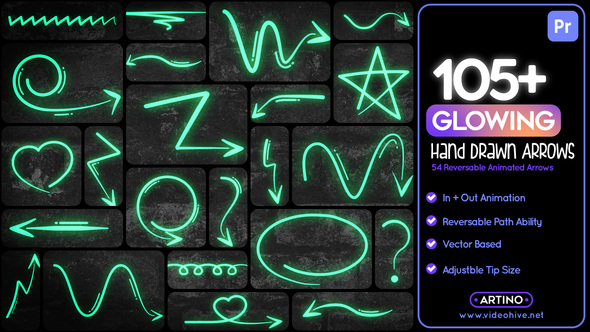 Photo of 105 Glowing Hand Drawn Arrows Mogrt – Videohive 51447624