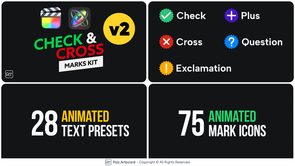 Photo of Check & Cross Marks Vol.2 For Final Cut Pro X – Videohive 51222136