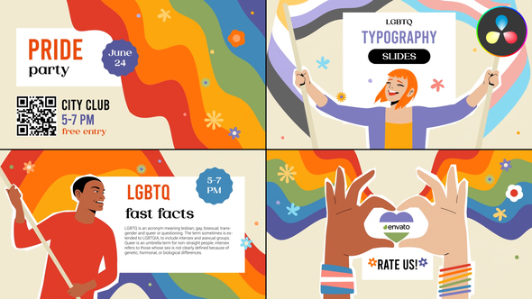 Photo of LGBTQ Typography Slides for DaVinci Resolve – Videohive 51084478