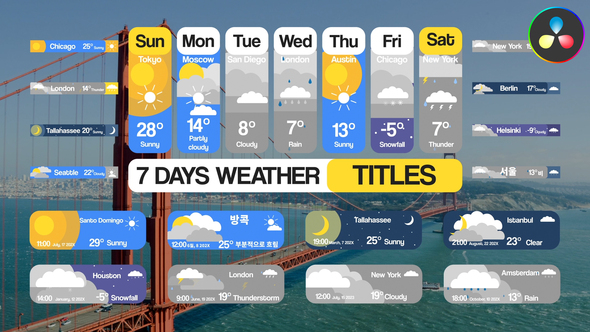 Photo of 7 Days Weather Titles for DaVinci Resolve – Videohive 51584009