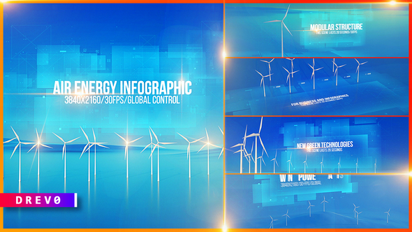 Photo of Air Generator Infographic/ Wind Energy Turbines/ Green Power/ Power Grid/ Eco/ Economic/ Politics – Videohive 34577674