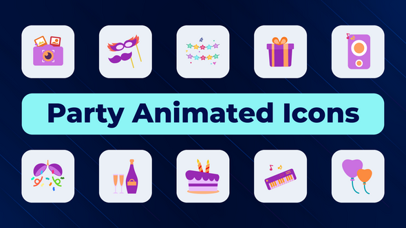 Photo of Party Animated Icons – Videohive 51916114