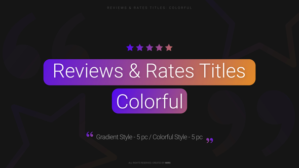 Photo of Reviews & Rates Titles: Colorful (MoGRT) – Videohive 51937241