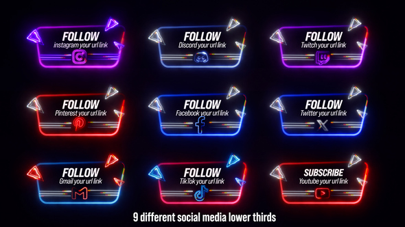 Photo of Neon Social Lower Thirds – Videohive 51984578