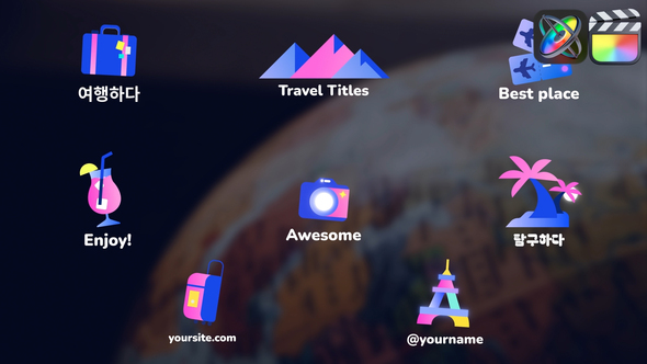 Photo of Travel Icons And Titles for FCPX – Videohive 52923958