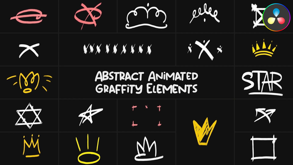 Photo of Abstract Animated Graffity Elements for DaVinci Resolve – Videohive 54037282