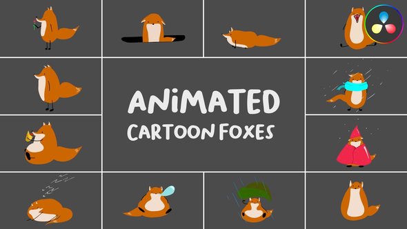 Photo of Animated Cartoon Foxes for DaVinci Resolve – Videohive 53946094