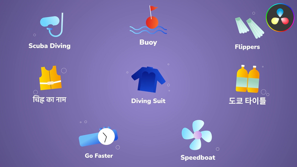 Photo of Diving Icons And Titles for DaVinci Resolve – Videohive 53946618