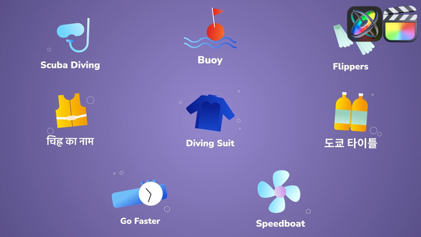 Photo of Diving Icons And Titles for FCPX – Videohive 54038250