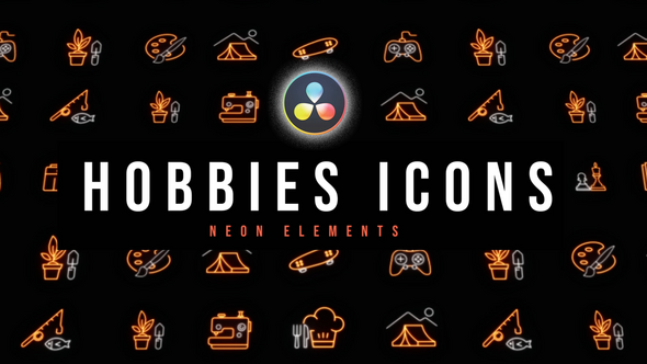 Photo of Hobbies Neon Icons – Videohive 53637314